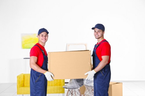 Loading boxes and household items into a van