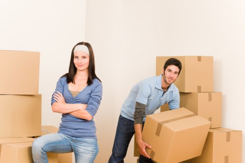 Local moving van near Southborough streets and residential properties