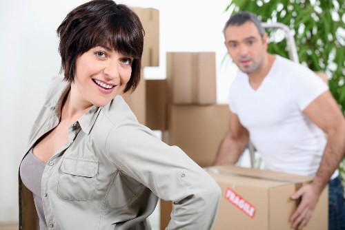 Professional removals van loading items for a Southborough relocation