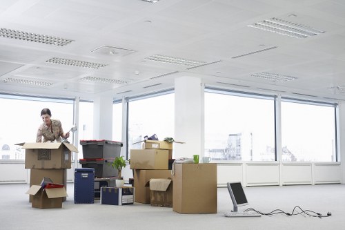 Preparation for a Southborough move with labelled boxes and furniture ready for transport