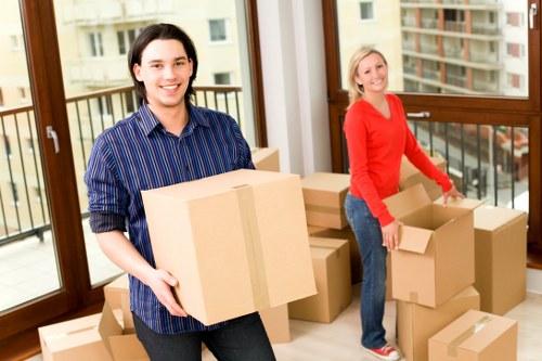 Professional movers handling items carefully during a Southborough removal
